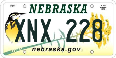 NE license plate XNX228
