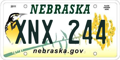 NE license plate XNX244