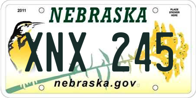 NE license plate XNX245