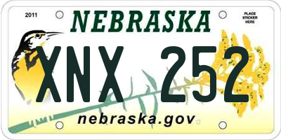 NE license plate XNX252