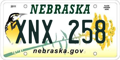 NE license plate XNX258