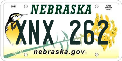 NE license plate XNX262