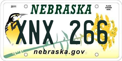 NE license plate XNX266