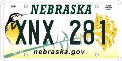 NE license plate XNX281