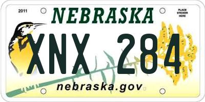 NE license plate XNX284