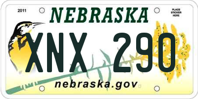 NE license plate XNX290
