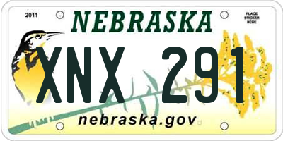 NE license plate XNX291
