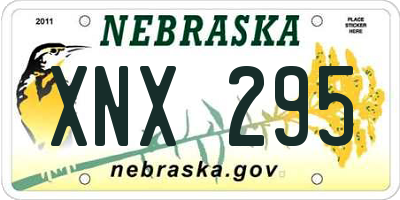 NE license plate XNX295