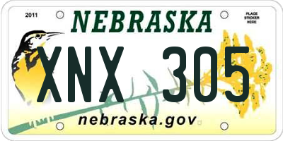 NE license plate XNX305