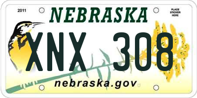 NE license plate XNX308