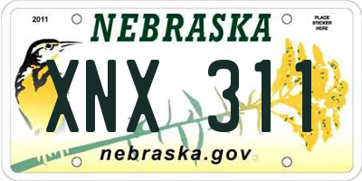 NE license plate XNX311