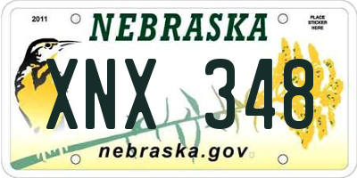 NE license plate XNX348