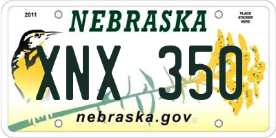 NE license plate XNX350
