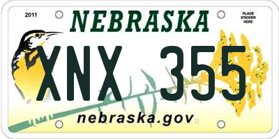 NE license plate XNX355