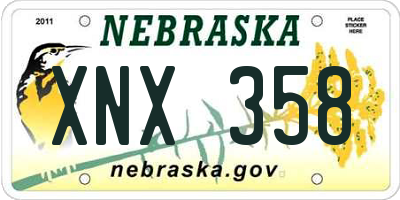 NE license plate XNX358