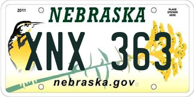 NE license plate XNX363
