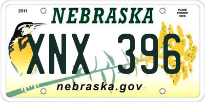 NE license plate XNX396