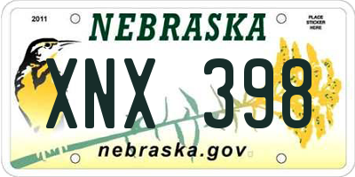 NE license plate XNX398