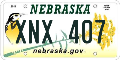 NE license plate XNX407