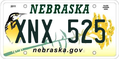 NE license plate XNX525