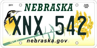 NE license plate XNX542