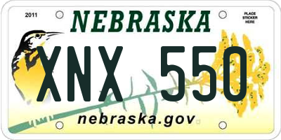 NE license plate XNX550