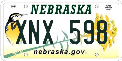 NE license plate XNX598