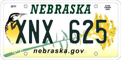 NE license plate XNX625