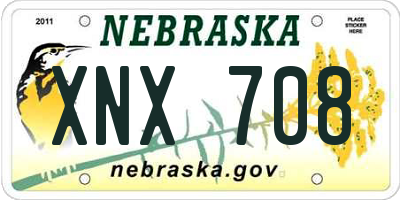NE license plate XNX708
