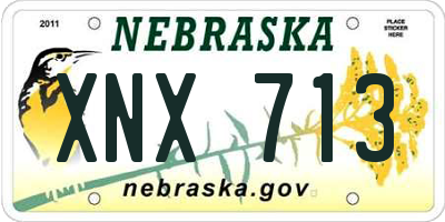 NE license plate XNX713