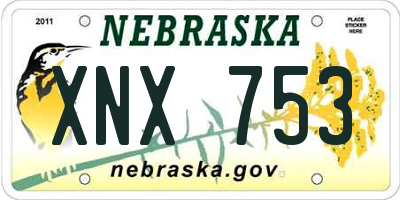NE license plate XNX753