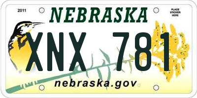 NE license plate XNX781