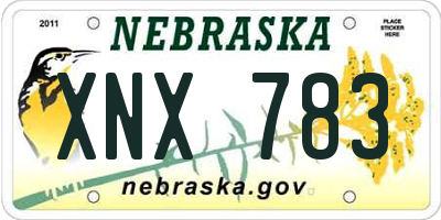 NE license plate XNX783
