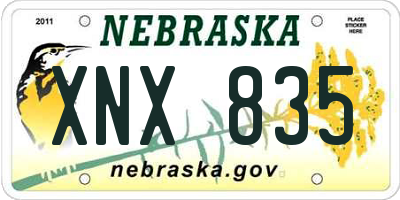 NE license plate XNX835