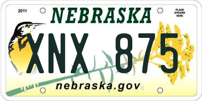 NE license plate XNX875
