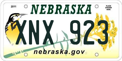 NE license plate XNX923