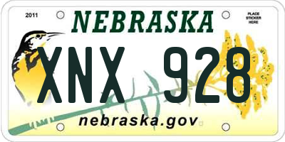 NE license plate XNX928