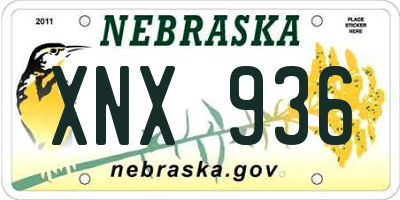 NE license plate XNX936
