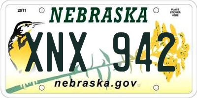 NE license plate XNX942