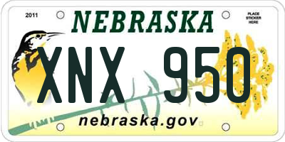 NE license plate XNX950