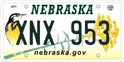 NE license plate XNX953