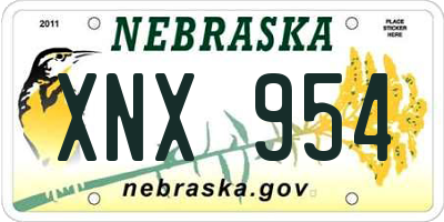 NE license plate XNX954
