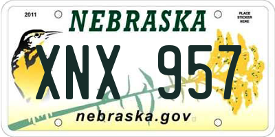 NE license plate XNX957
