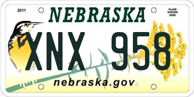 NE license plate XNX958