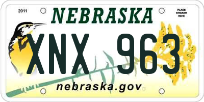 NE license plate XNX963