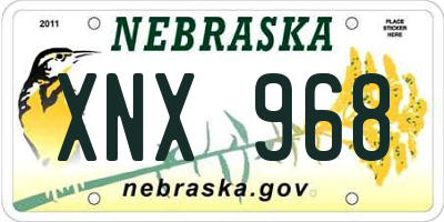 NE license plate XNX968