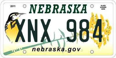 NE license plate XNX984
