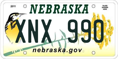 NE license plate XNX990