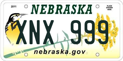NE license plate XNX999
