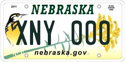 NE license plate XNY000